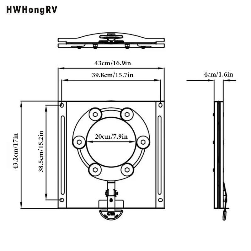 VW T5 T6 및 Sprinter 2006-2014용 회전 시트 베이스 - 수동 회전, 강력한 강철 프레임, 빠른 설치, 캠핑카 업그레이드