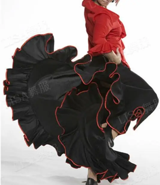 Flamenco Skirt Long Dance Costumes Spanish Ruffles Women Stage Performance Classical