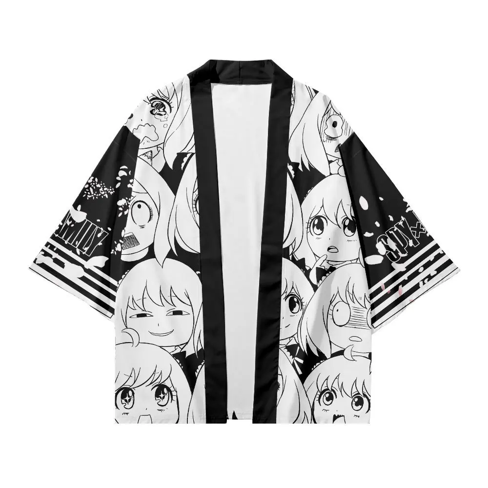 Spy x rodzina płaszcz Anime Anya Forger 3D drukuj Cosplay Streetwear mężczyźni kobiety w japońskim stylu Harajuku ponadgabarytowych Kimono Tees topy kurtki