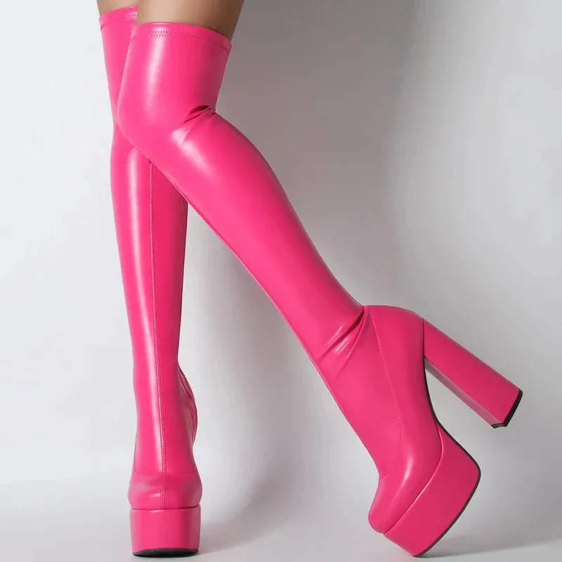 

Anime Oshi No Ko Hoshino Ai Cosplay Super High Heel Boots For Women Over Knee PU Leather Long Boots Stage Performance Sexy Shoes