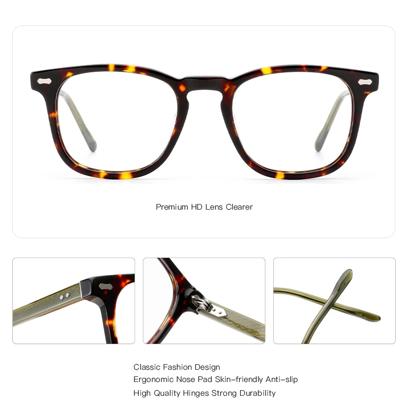 نظارات طبية مربعة من الأسيتات الشهيرة من BLUEMOKY للنساء نظارات بصرية تقدمية نظارات فوتوكروميك