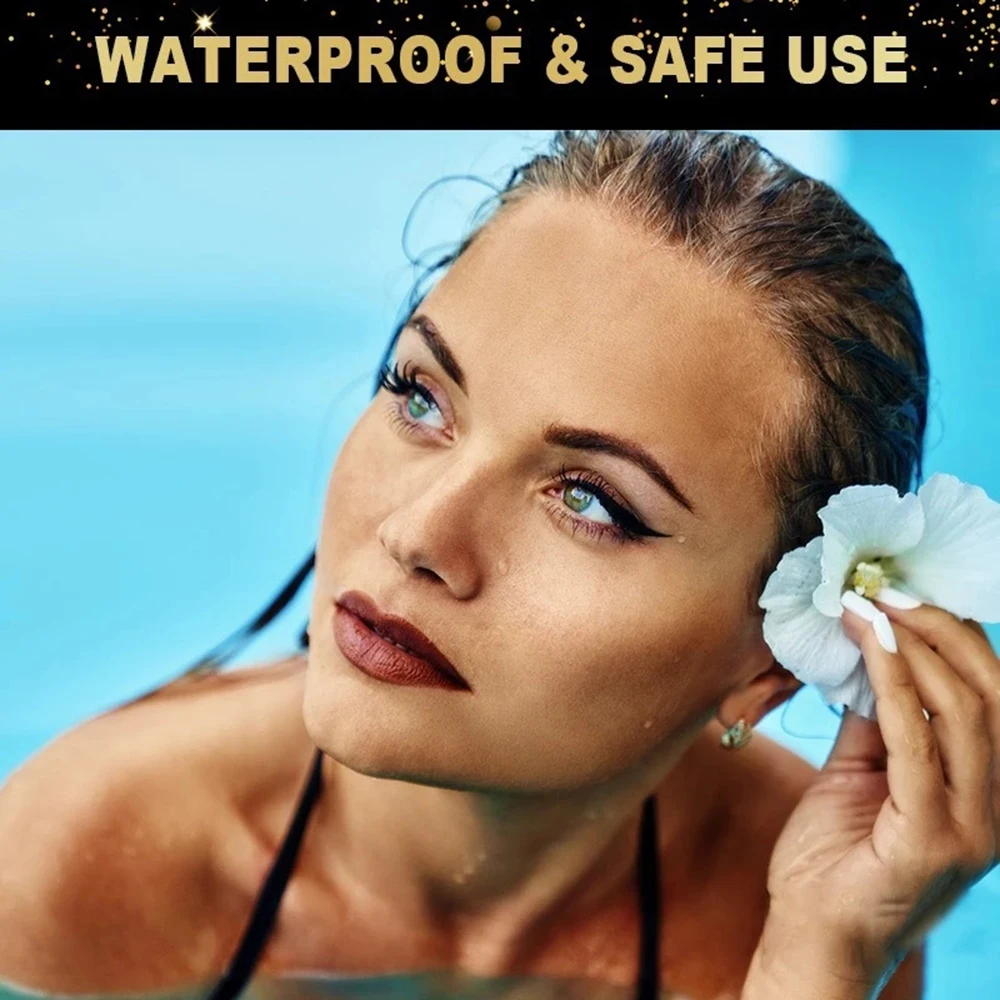 ملصق كحل مع رموش كحل ذاتي اللصق كحل قابل لإعادة الاستخدام والرموش الصناعية 2 في 1 مجموعة رموش كحل