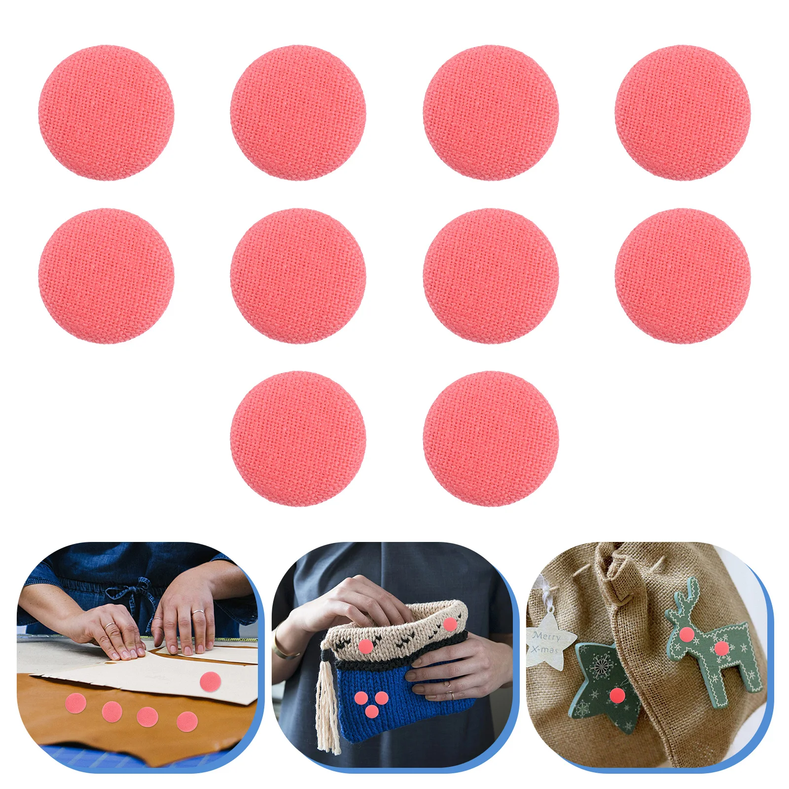 

10Pcs Candy Color Linen DIY Buttons Decorative Sewing Clothes Replacement Round Buttons Kids DIY Craft Accessories