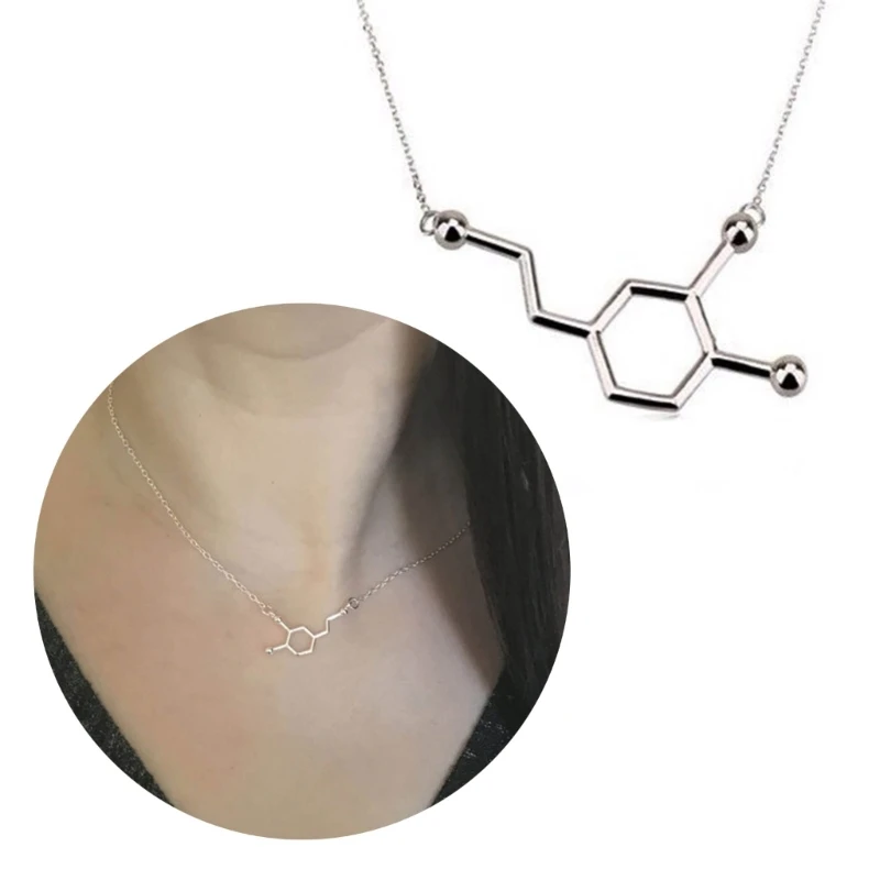 Formula Dopamine Necklace Unique Pendant Neck Chain for Science Lovers HXBA