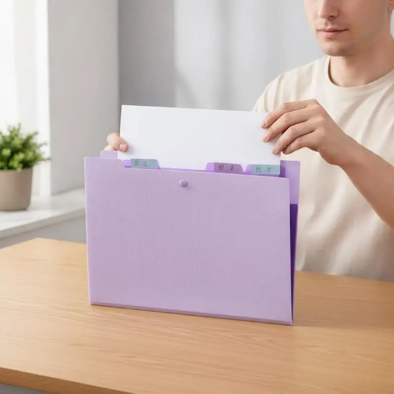 Expanding File Folder 5 Pocket Lightweight Document Organizer Portable Paper Holder for Kindergarten Kids Works Storage