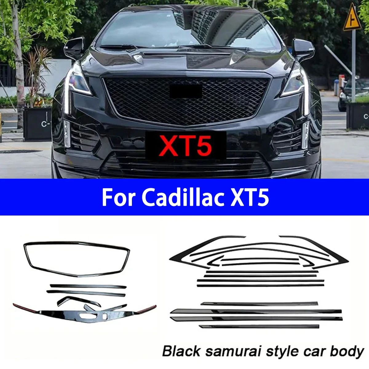 

Suitable for Cadillac XT5 Decorative Strip, Window and Door Black Patch XT5 Grille Black Warrior Scratch Resistant Decoration