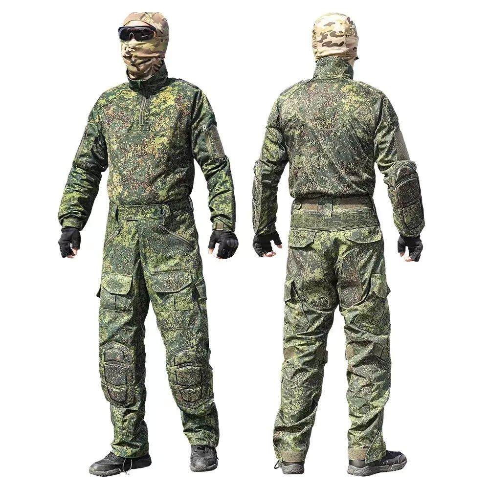 Russian Camouflage Suit Men\'s G3 Frogman Combat Training Jacket G4 Tactical Trousers Outdoor Camping Hunting Military Fan Sets