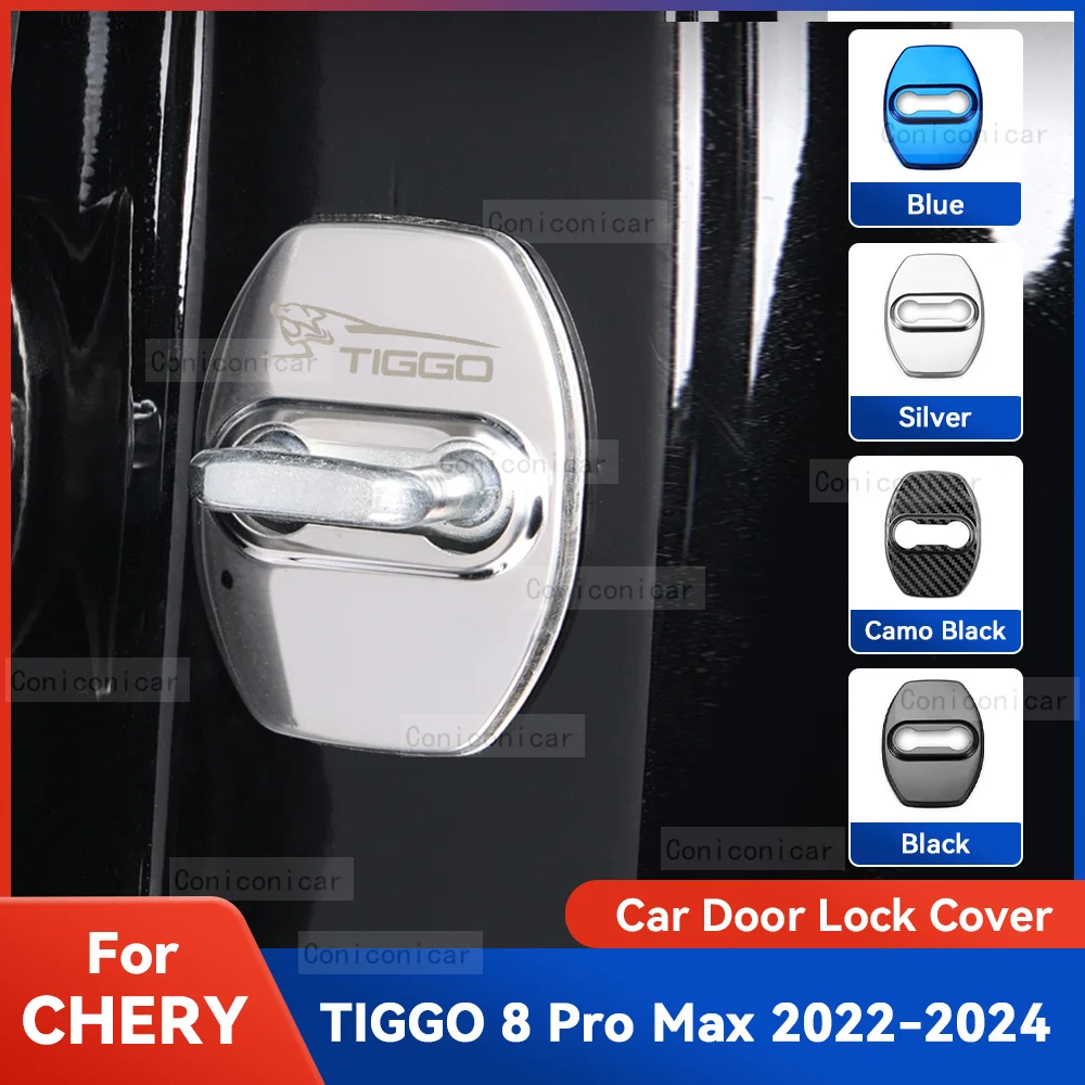 

Auto Car Door Lock Protect Cover Emblems Case Stainless Steel Decoration For CHERY TIGGO 8 PRO MAX 2023 2024 Protection