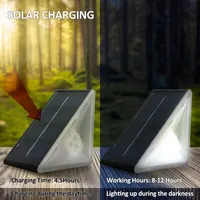 Outdoor Solar Step Lights Warm White RGB Triangle IP67 Waterproof Auto on Decoration Deck Lights for Patio Yard Driveway Porch 5