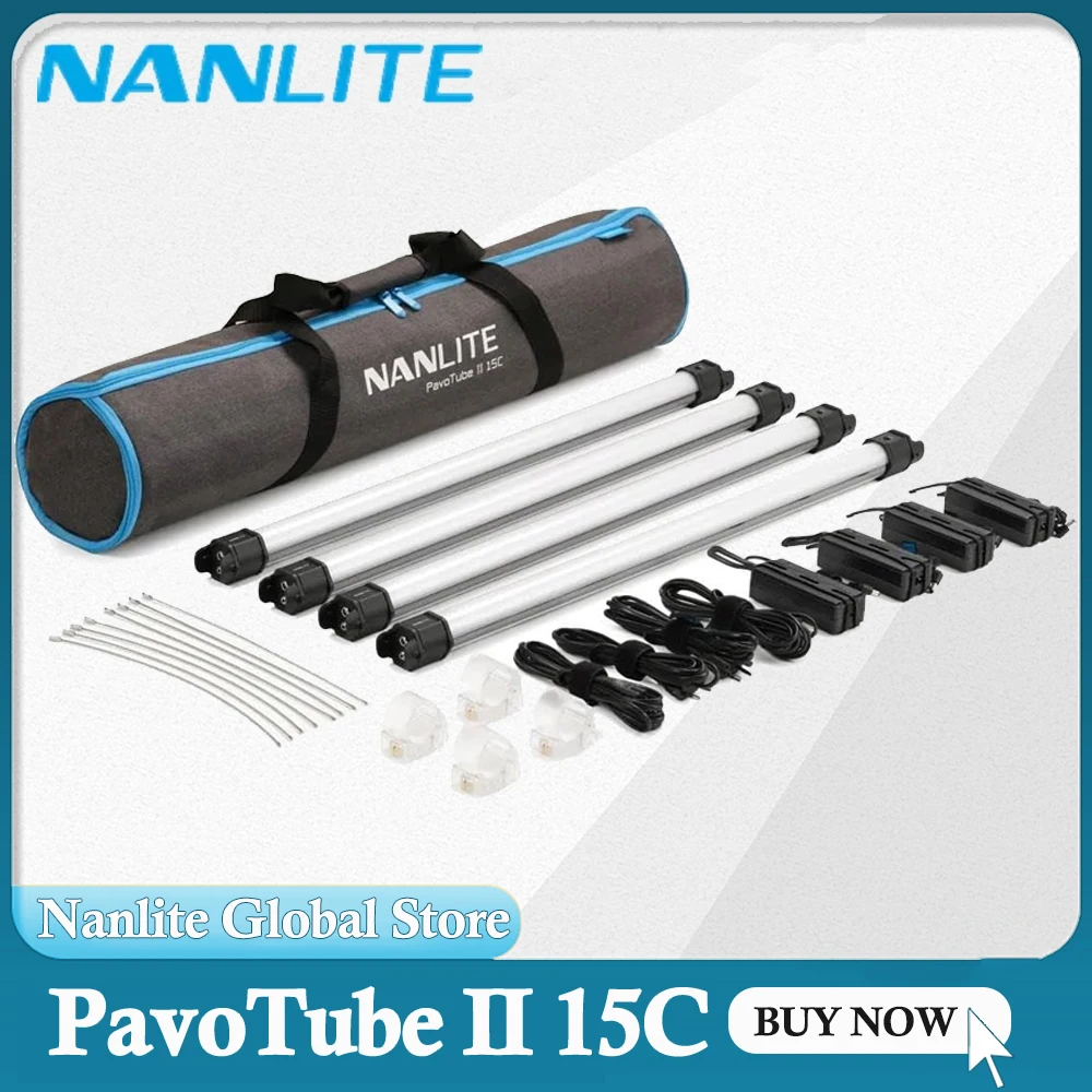

Набор светильников Nanlite PavoTube II 15C-4: RGB LED трубка-светильник 2700K-7500K для видеосъемки и фотографии, для студии и уличной киносъемки