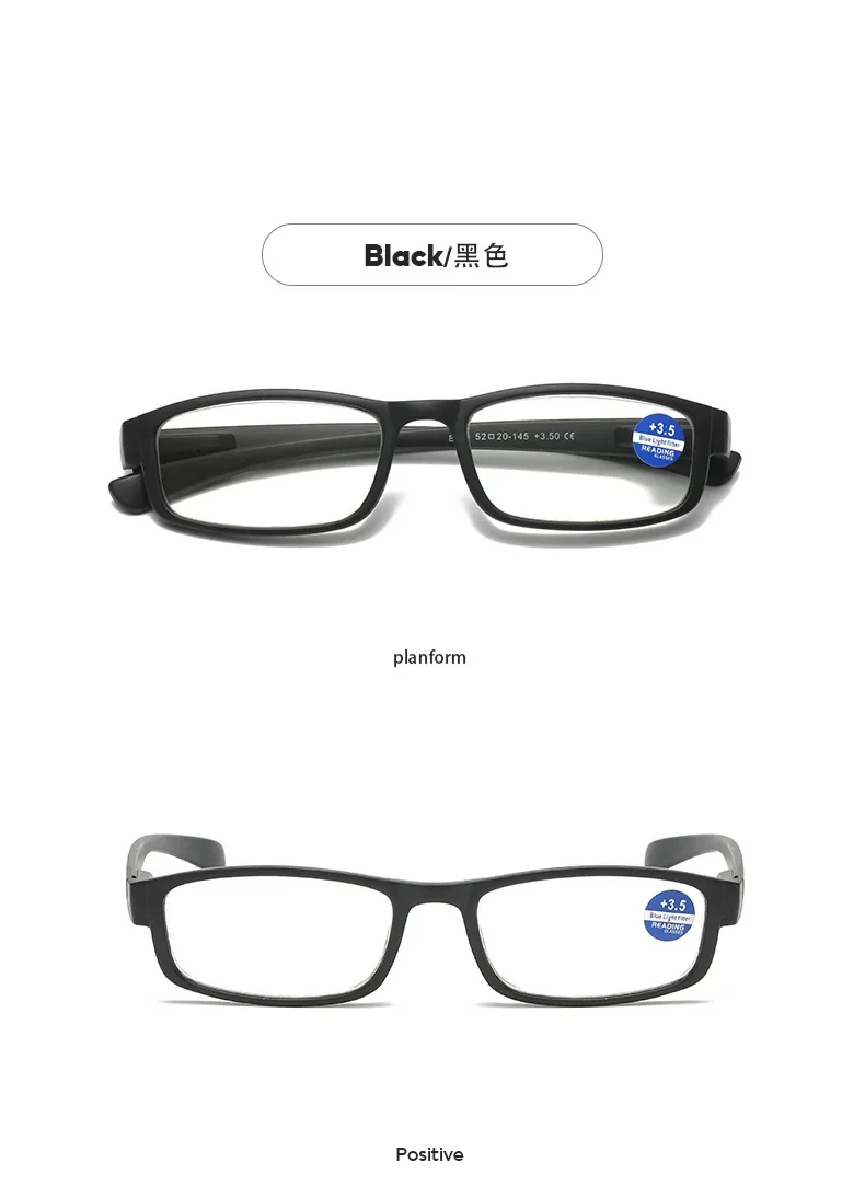 1,0 ~ 4,0 Farbverlaufs-Lesebrillengestell, Anti-Blaulicht-Brille, bequeme und leichte Lesebrille und Zubehör – Detail 12