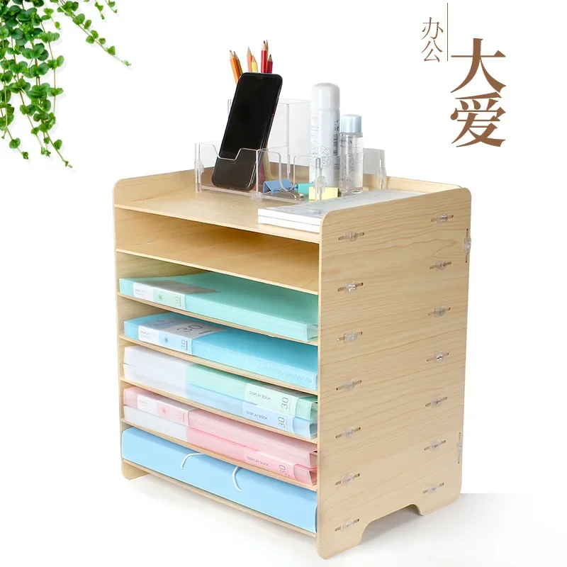 File Shelves, Multi-Layer Data Storage Boxes, Wooden Bookshelves, Storage Racks, Office Supplies, File Racks, Desktop Folders, E