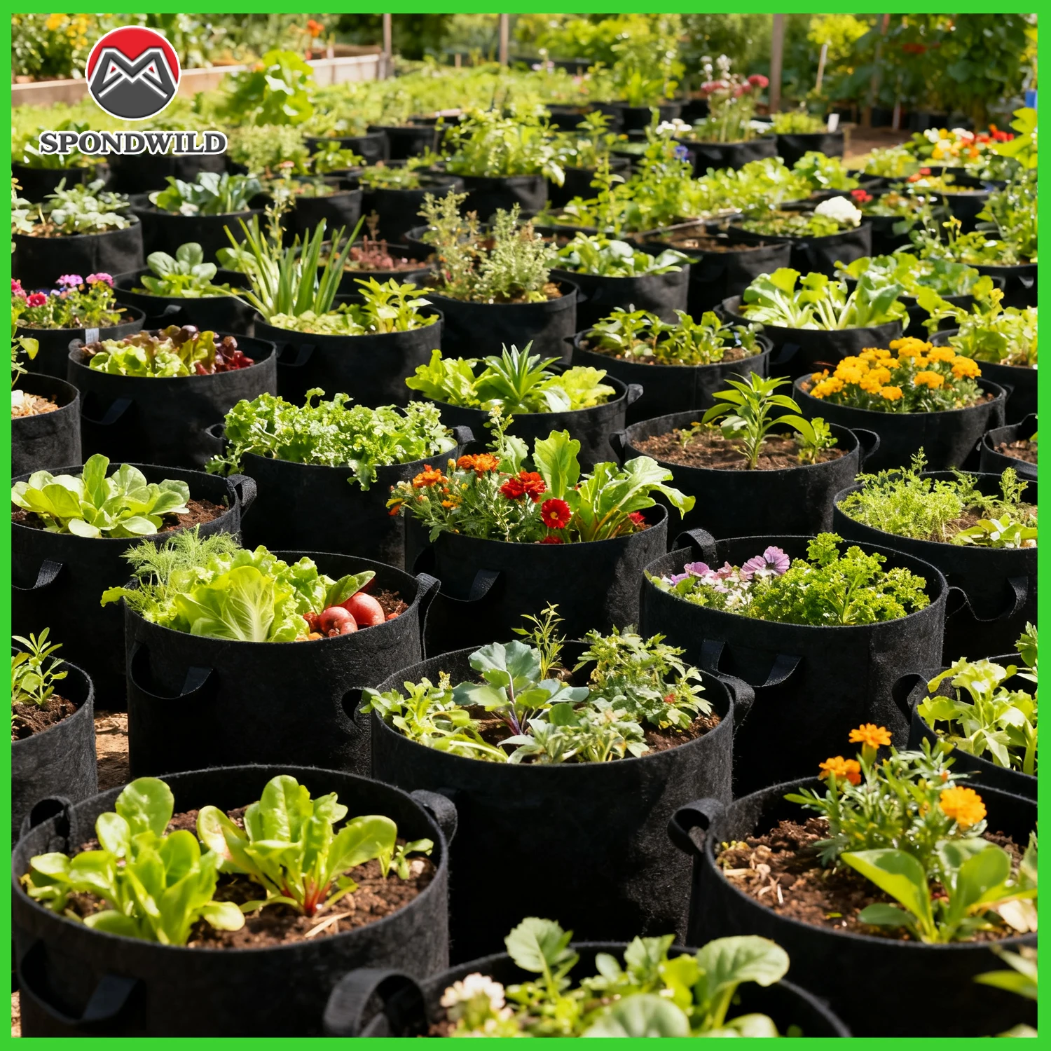 

5/7/10 Gallon Grow Bags for Balcony, Thickened Aeration Fabric Pots with Handles, Vegetable & Flower Planting Containers