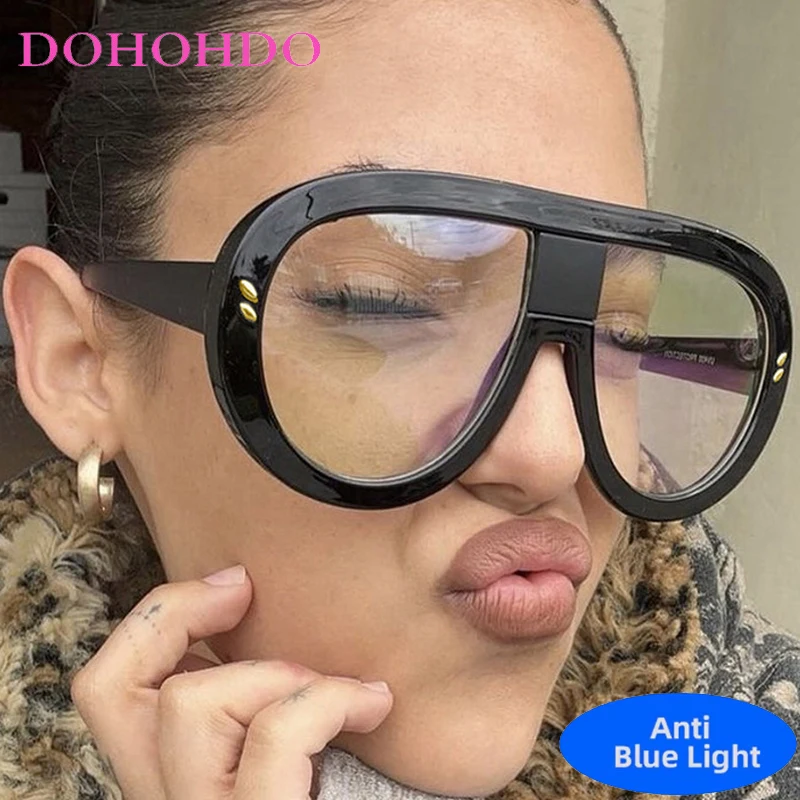 

New Fashion Luxury Brand Designer Retro Eyeglasses Men Women Oversized Pilot Computer Anti Blue Light Glasses Lentes Очки Gafas