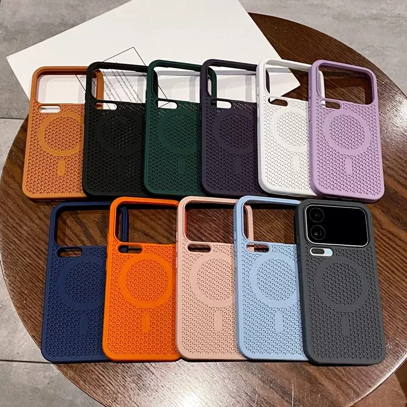 HOCE Heat Dissipation Magnetic For Magsafe Case For Xiaomi 17 Pro Max 15 14 13 Pro Redmi K70 K60 Mesh Shockproof Hard Cover