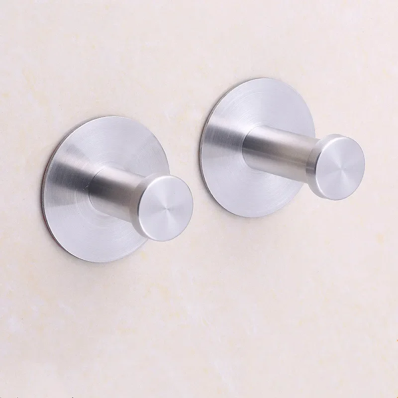 

1pcs Heavy Duty Stainless Steel Hook Self Adhesive Hook Kitchen Bathroom Wall Door Hook Key Holder Rack Clothes Towel Hanger