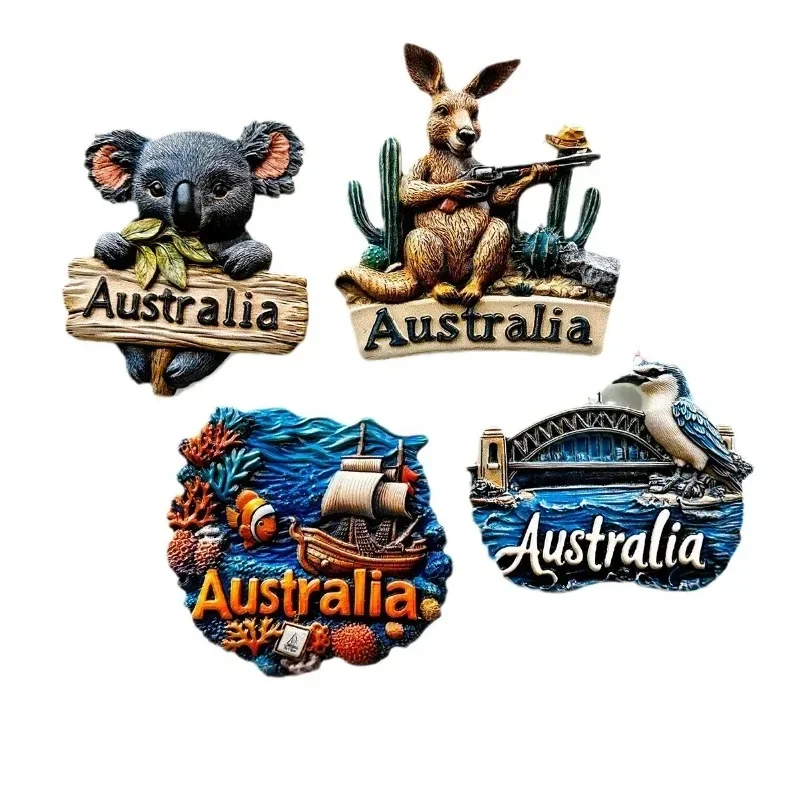 Cute Animal Refrigerator Magnet Australian Home Decor Tourism Commemorative Decoration Resin Magnetic Sticker Souvenir Gift.