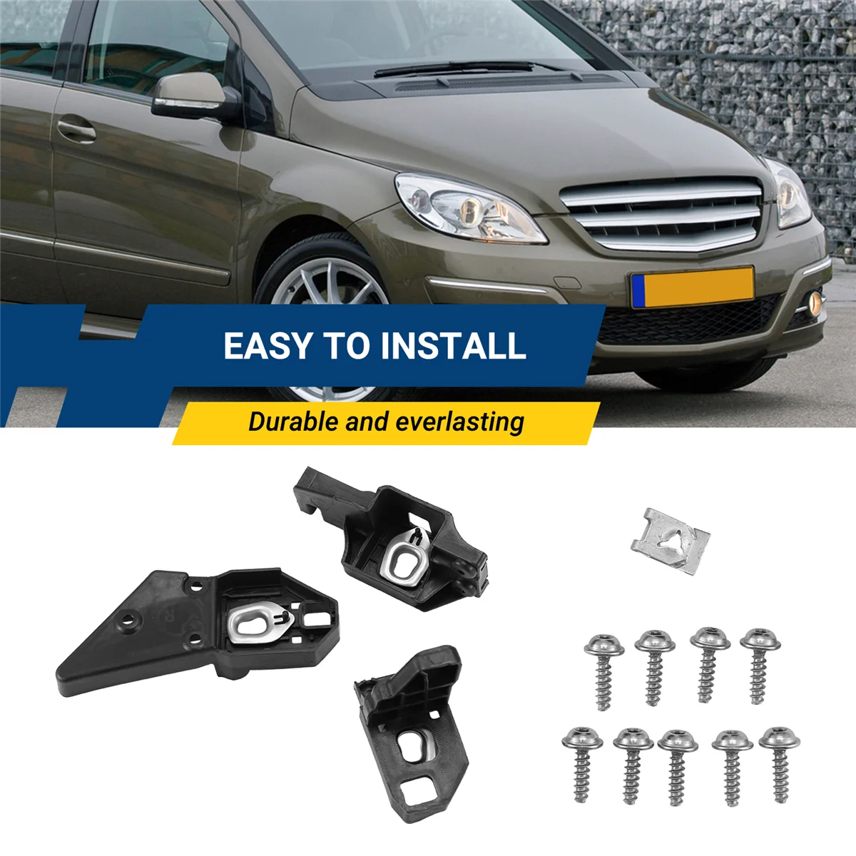 

T47C_1Set Front Headlight Repair Mount RS Bracket Kits for Mercedes-Benz B-Class W242 R246 2010-2019 A2468200414 Right