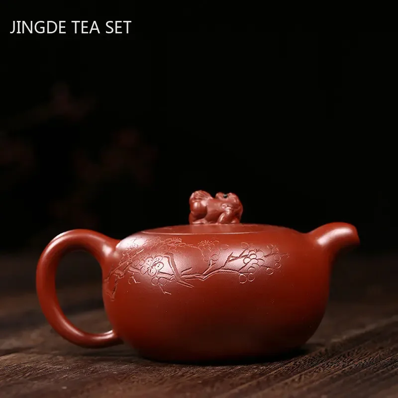 210ml Handmade Yixing Purple Clay Tea Pot Dahongpao Xishi Beauty Teapot Ball Hole Filter Tea Infuser Chinese Tea Accessories