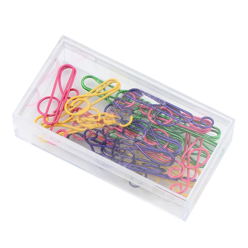 20Pcs Metal Paper Clip Set Music Notes Design Decorative with Box