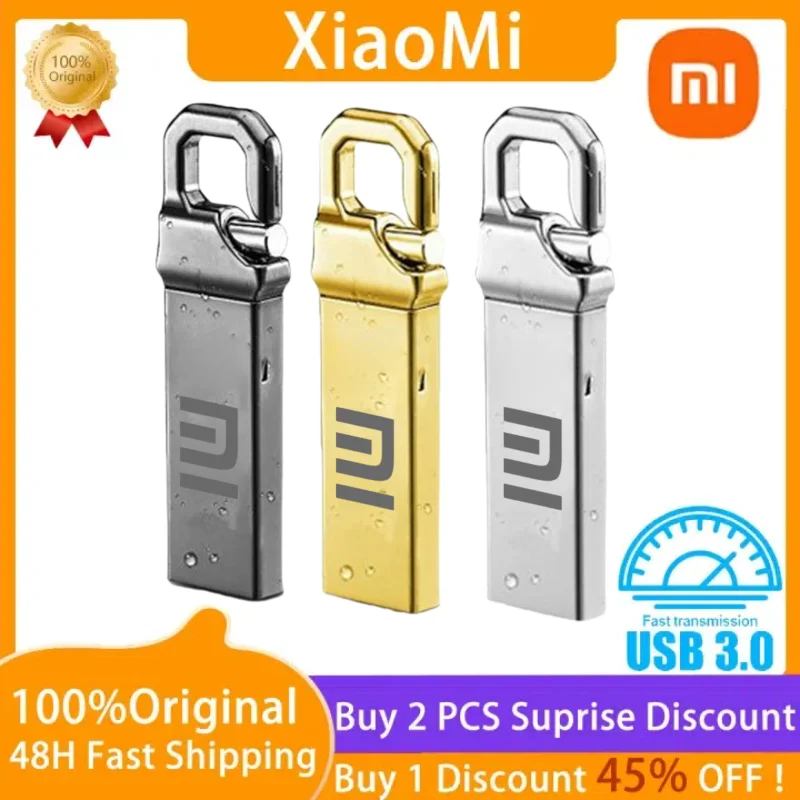 Xiaomi 2TB Usb Flash Drive logam Usb kecepatan tinggi Pendrive 1TB 512GB Usb Pen Drive portabel SSD Memoria Usb Flash Disk adaptor TYPE-C