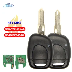 NAJLEPSZY kluczyk zdalnego sterowania do Renault Clio Master Twingo Kangoo Fob 1 przycisk NE73 VAC102 Blade ID46 PCF7946 Chip 433Mhz