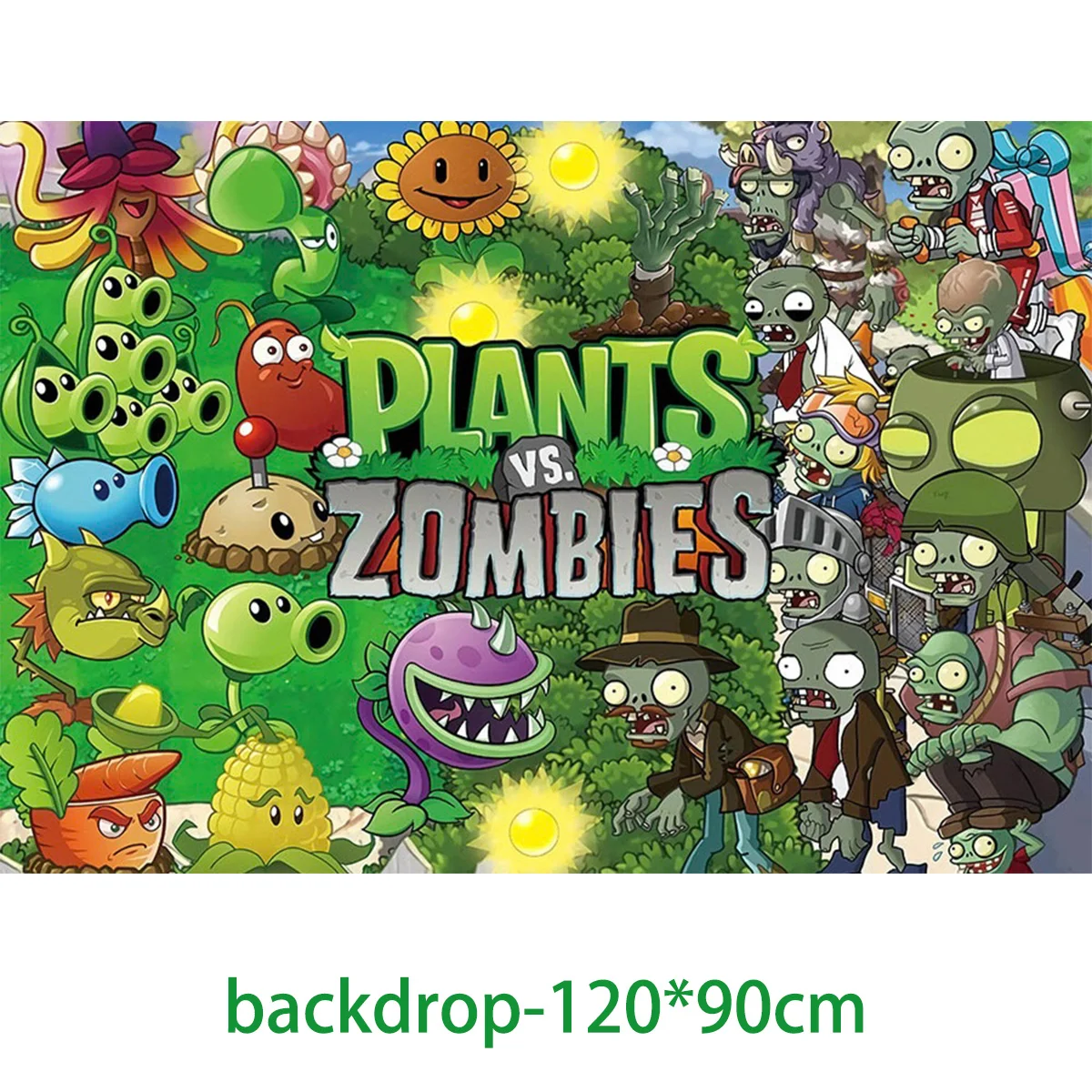 Plant VS Zombie Birthday Party Supplies Decor Hot Game Plant  Zombie Balloon Banner Backdrop Cake Topper Banner Kids Boys Gifts