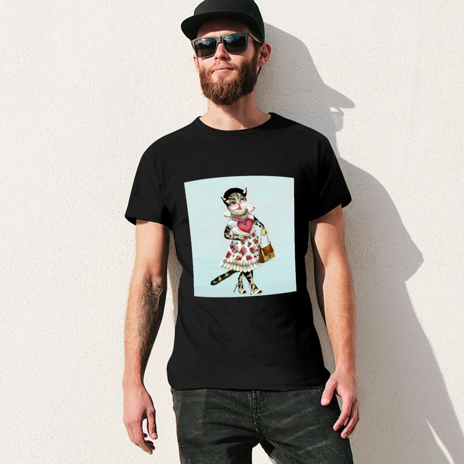 Fashionable Bengal Cat T-Shirt oversizeds anime stuff men tshirt