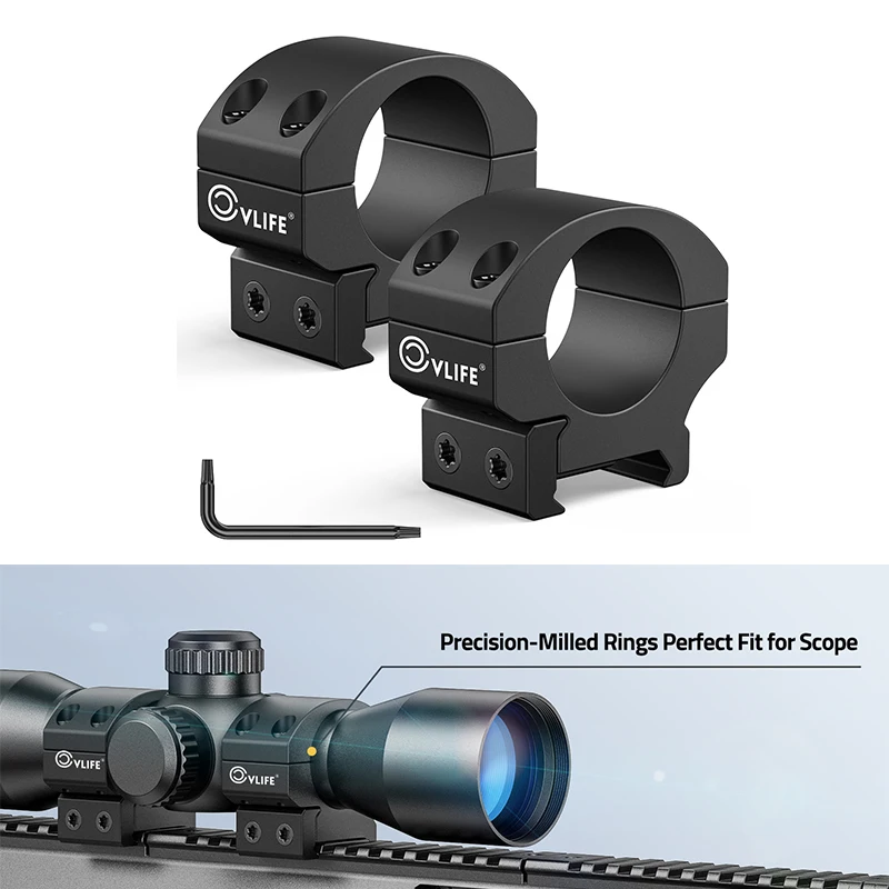 CVLIFE  Scope Rings Optics Low Profile Mounting Bracket 1 Inch Tube 0.76 Inch Heigth 2 Pieces for Picatinny Rails
