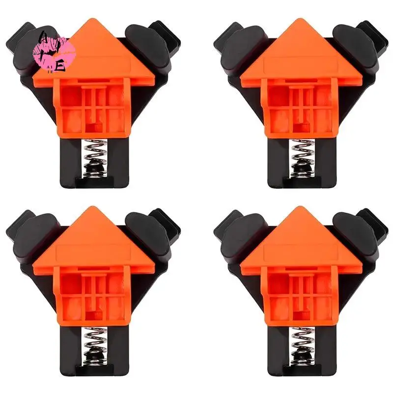A11E-90 Degree Angle Clamps Woodworking Corner Spring Clip Right Angle Clips Fixer Tools Quick Adjustable Furniture Fixing