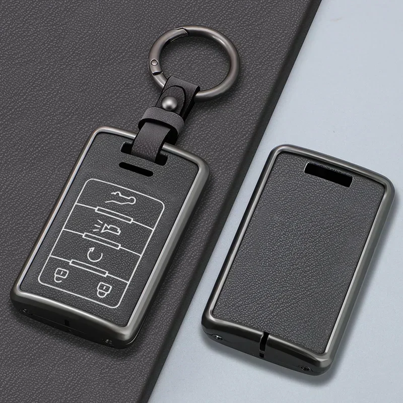 

Suitable For Cadillac Escalade SRX XTS ATSL SLS CTS STS ATS BLS Car Key Cover Stylish Alloy Leather Smart Remote Key Case Case