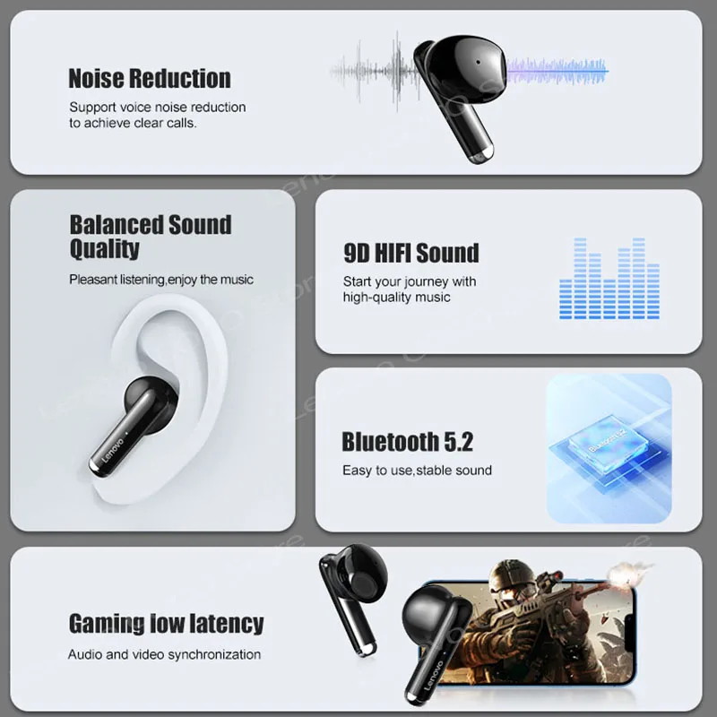 XT81 Bluetooth Earphones Wireless Headphones Gamer Headset Waterproof TWS Noise Reduction With Microphone Sports Earbuds