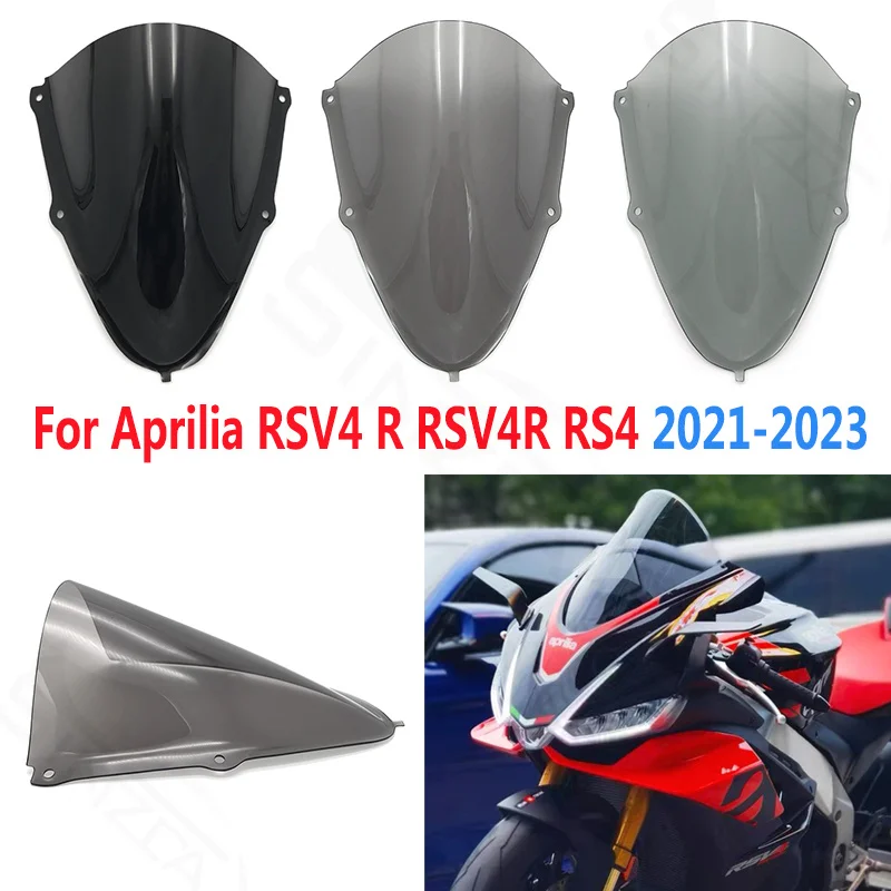 For Aprilia RSV 4 RSV4 R RSV4R RS4 125 50 2021 2022 2023 Motorcycle Windshield Windscreens Screen Wind Deflectors Black