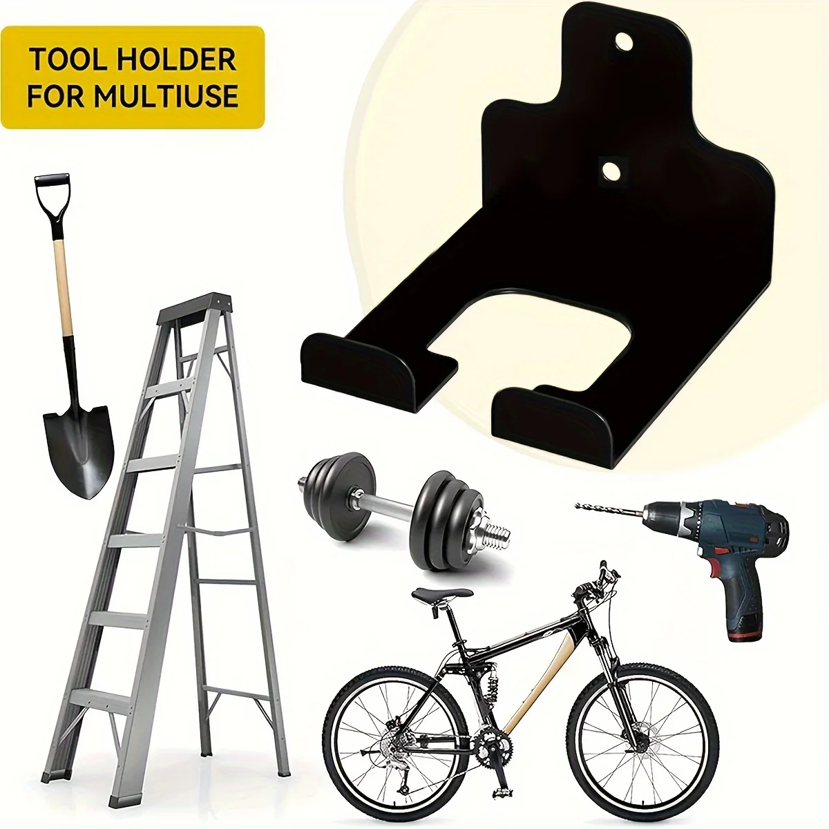 Heavy-Duty Steel Weeding Machine Hanger - Easy Wall Mount Trimmer Rack for Garage, Lawn & Hedge Tool Organization Hook with