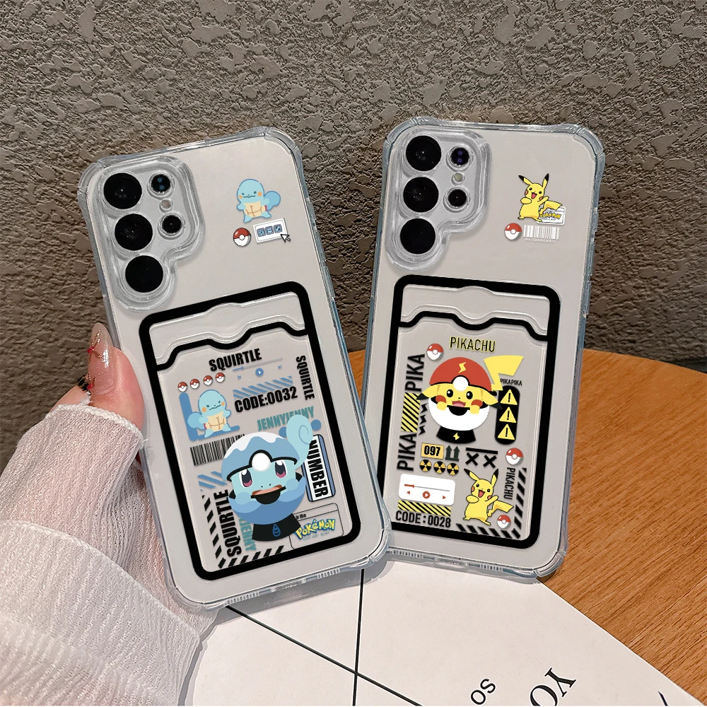 

Anime Pikachus Gengars Card Hold Case For Samsung A73 A72 A71 A55 A54 A53 A52 A35 A34 A33 A25 A24 A23 A15 A14 A05 A04 5G Cover