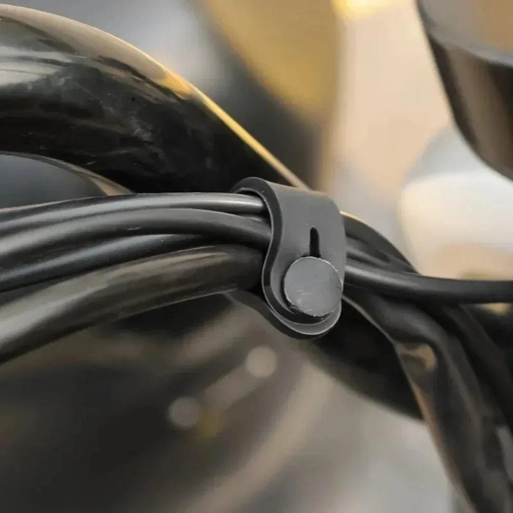 

6PCS motorcycle electric bike short cable tie modification line sorting hub rubber cable tie button fixing ring cable tie