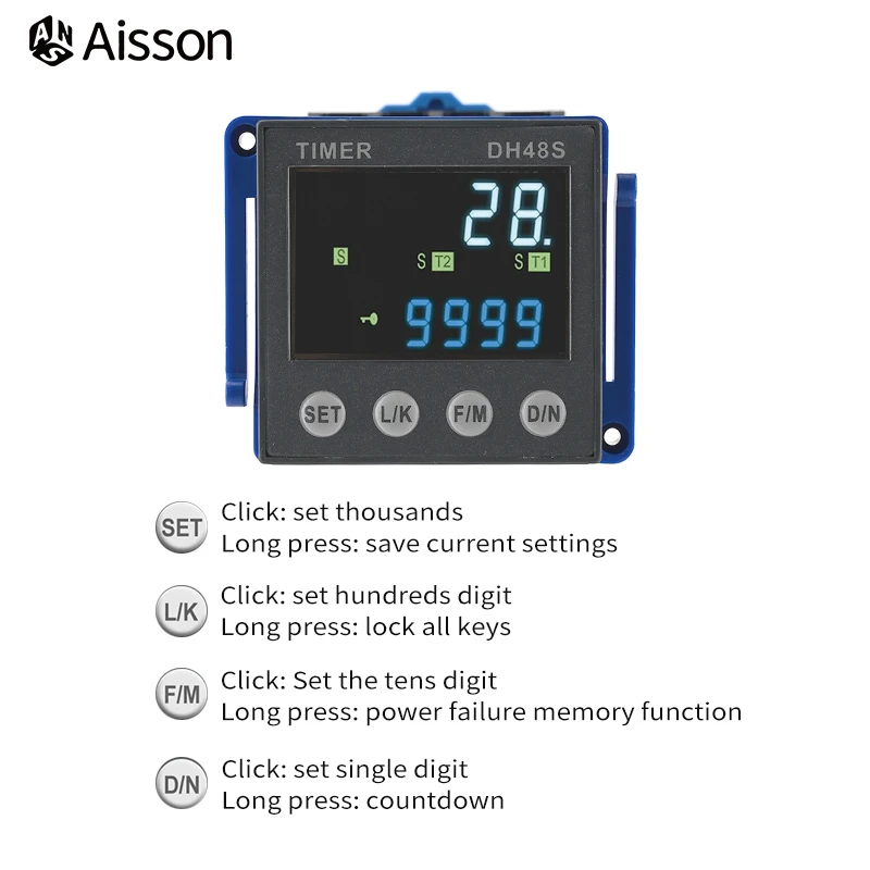 New DH48S Digital Delay Time Relay Precision Programmable Cycle DH48S-A 1Z 2Z 2ZH Series AC220V AC DC 24V 12V With Socket Base