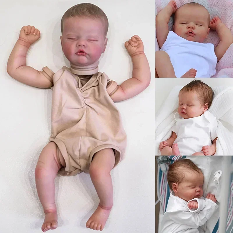 

Набор кукол Quinbee Sleeping Reborn, 19 дюймов, реалистичная 3D-кожа, многослойная живопись, детали куклы с видимыми венами, волосы для рисования вручную