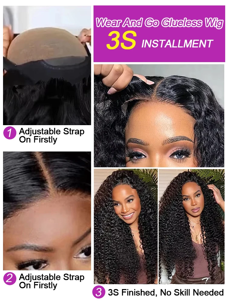 Deep Water Wave Wigs 13x4 HD Transparent Lace Front Human Hair Wigs 13x6 Lace Frontal Wig 300% Glueless Human Hair Curly Wigs