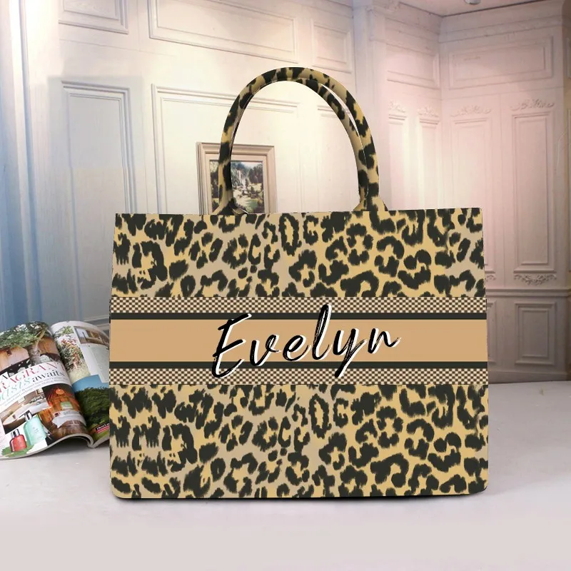 Bolsa de viaje de lona para mujer, bolso de mano informal con estampado de escritura a mano, gran capacidad, para ir de compras y de trabajo, para