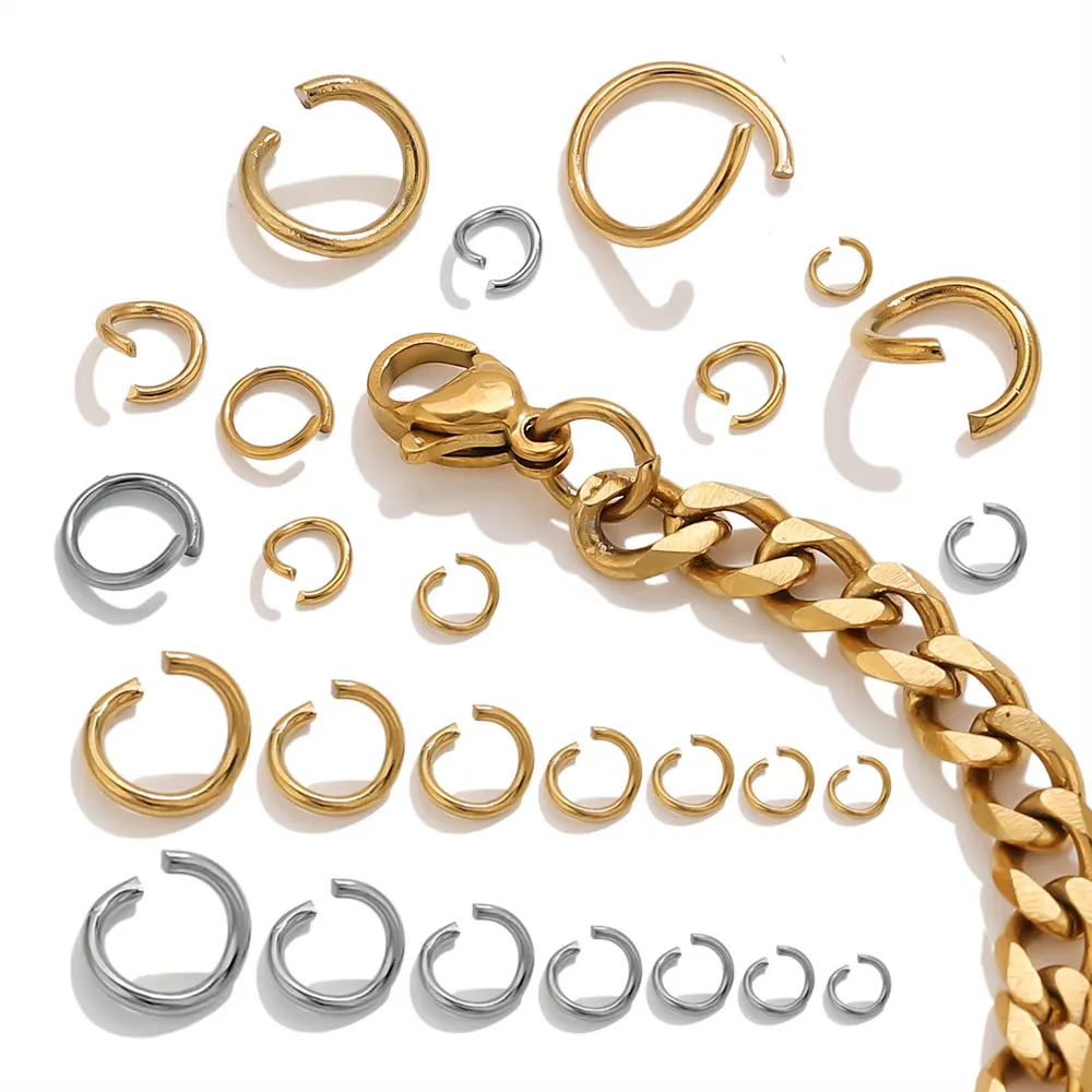 

100/200pcs Stainless Steel Jump Rings 3/4/5/6/7/8/10mm PVD Gold Plated Open Split Ring Connectors DIY Jewelry Making Accessories