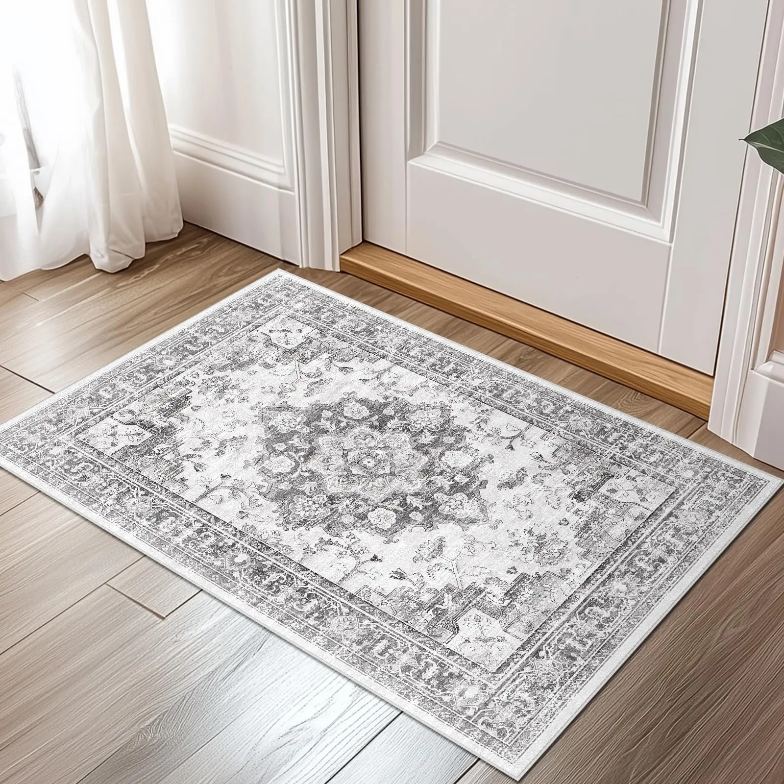 

VIKAMA Коврики для гостиной, которые можно стирать в машине, винтажный ковер, нескользящий низкий ворс, мягкий узор с принтом для спальни, домашний декор