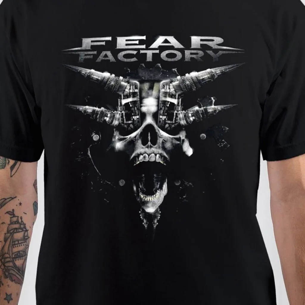 VTG Fear Factory band skull black T-shirt All sizes Tee sizes S-5Xl TA5563