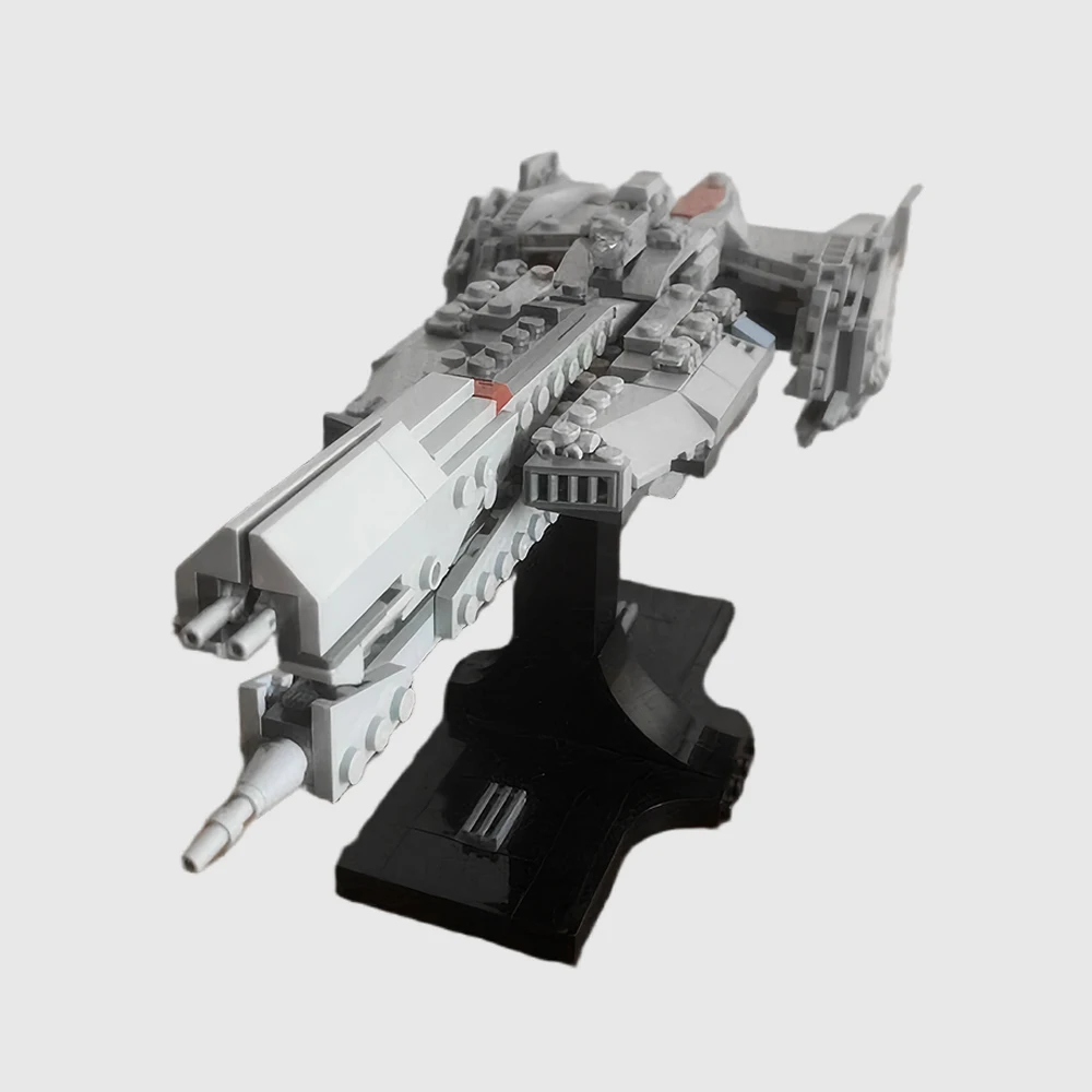 New MOC Space War Light Frigate Model Building Blocks Modular Technology DIY Assembly Children's Toy Stand Set Boy Birthday Gift
