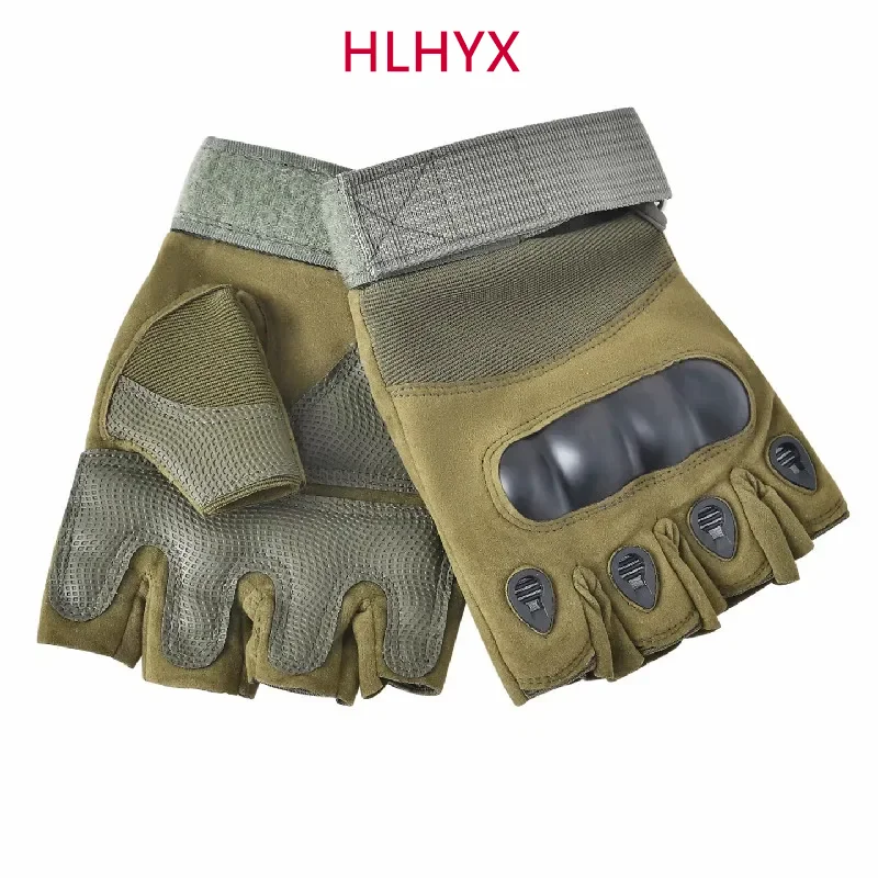 

Тактические перчатки HLHYX для велоспорта, мужские и женские, полупальцевые, с жесткой защитой, для весенне-летних тренировок, боевой защиты, мотоциклетные перчатки