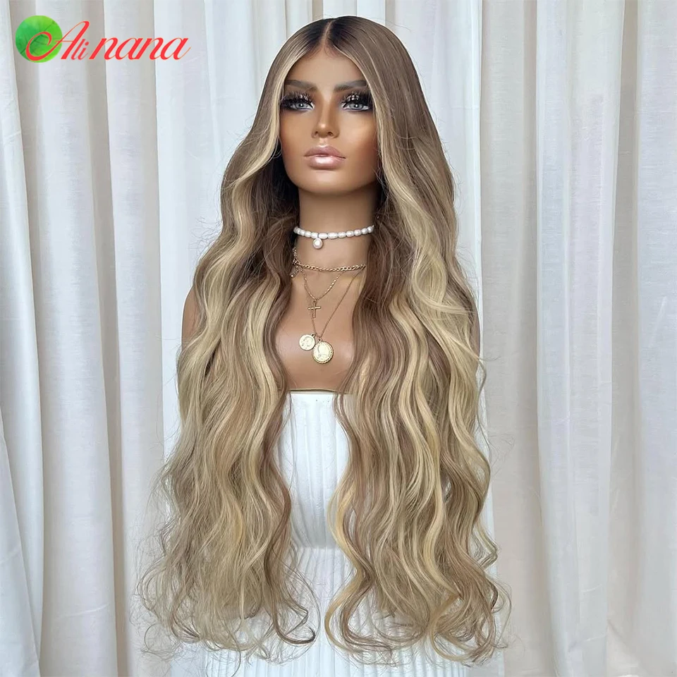 

Highlight Brown Blonde Colored Body Wave 13x6 HD Transparent Lace Frontal Wig Remy Human Hair Wig For Women 5x7 Lace Closure Wig