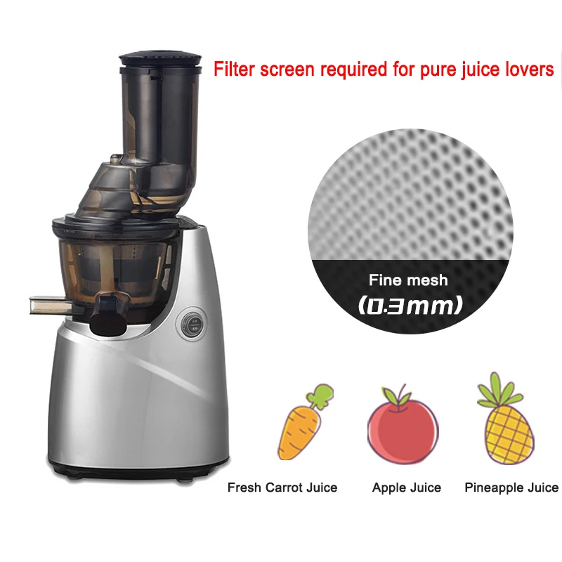 Wide Chute Slow Masticating Juicer  Cold Press Juice Blender for High Nutrient Fruit and Vegetable Juice