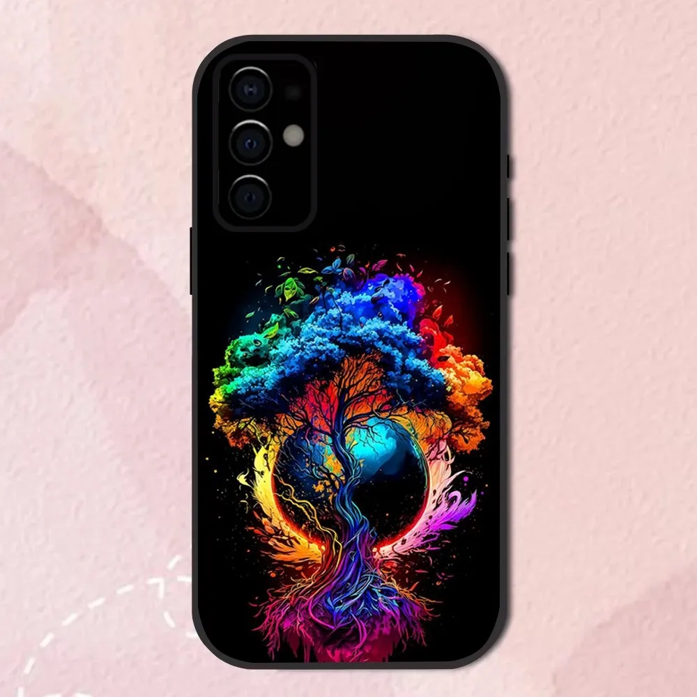 Boom Van Het Leven Ruimte Telefoonhoesje Voor Samsung S24,S21,S22,S23,S30,Ultra,S20,Plus,Fe,Lite,Note,10,9,5G Zwarte Softshell