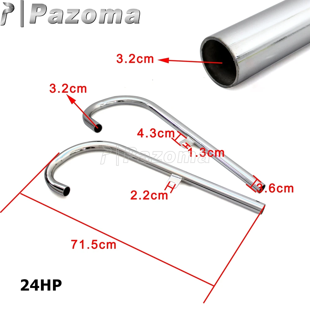 2pcs Motorcycle Retro Chrome Fishtail Exhaust Mufflers 750cc Rear Steel Exhaust Pipe Tube for BMW K750 M1 M72 R71 R12 Dnepr MT12