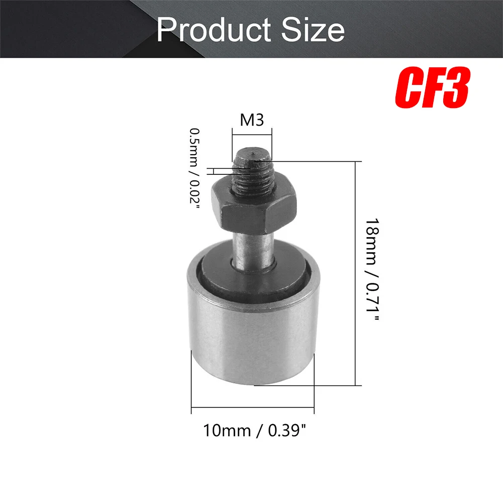 Bolted Bearings Roller Bearings 1Pc Bearing Steel CF3-CF24-1 Cam Follower Needle Roller Track Bearing Stud Type